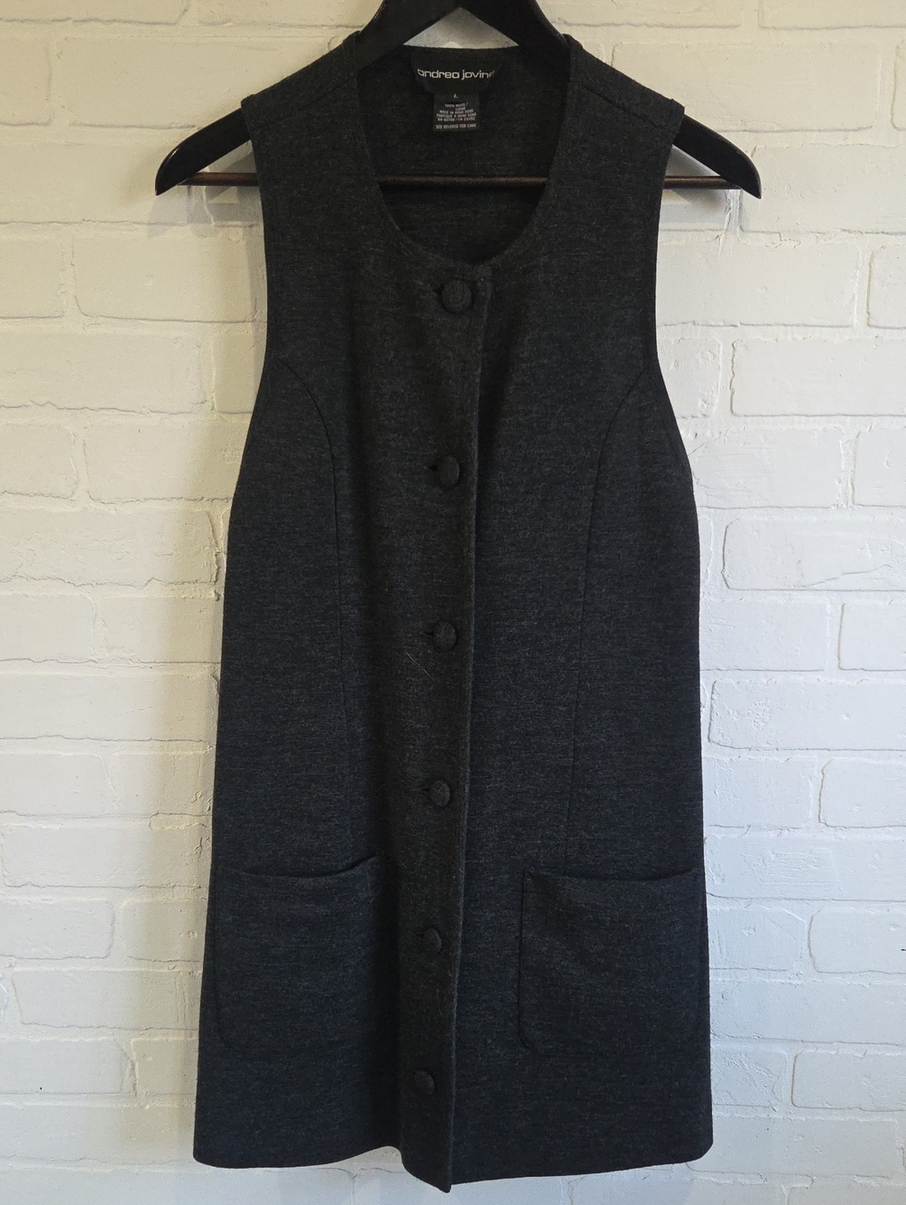 Andrea Jovine Wool Button-Front Mini Dress